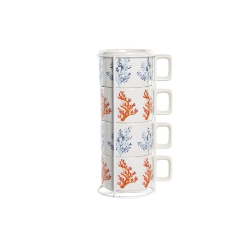 Conjunto de Chávenas de Café Azul Metal Fúcsia 260 ml 4 Peças Dolomite