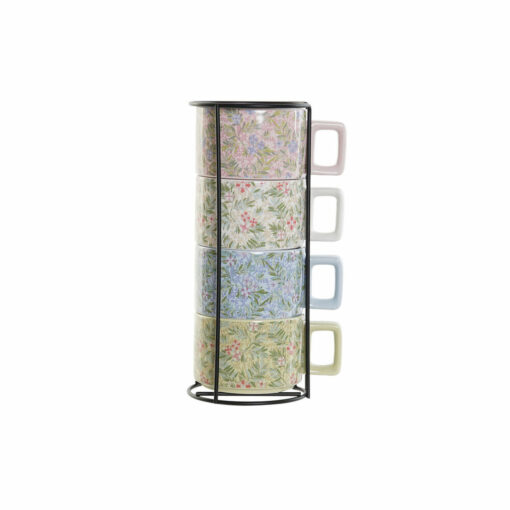 Conjunto de Chávenas de Café Azul Verde Cor de Rosa Metal Dolomite 260 ml (4 Peças) - Image 2