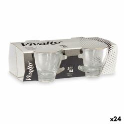 Conjunto de Chávenas de Café Transparente Vidro 80 ml (24 Unidades)