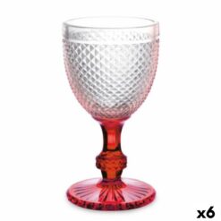 Copo para vinho Diamante Vermelho Transparente Vidro 330 ml (6 Unidades)