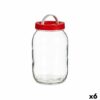 Frasco Tampa com pega Vermelho Polipropileno 2 L 12 x 21 x 12 cm (6 Unidades)