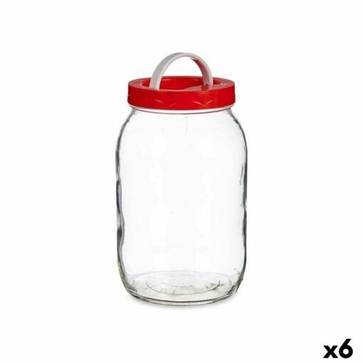 Frasco Tampa com pega Vermelho Polipropileno 2 L 12 x 21 x 12 cm (6 Unidades)
