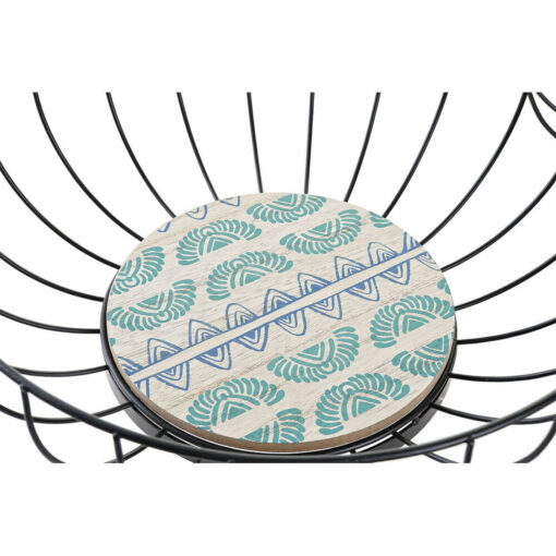 Fruteira Azul Turquesa Metal Madeira MDF 28 x 28 x 11 cm (2 Unidades) - Image 2