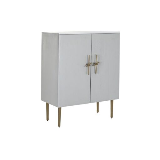 Mobiliário Auxiliar BAR Dourado Branco Ferro Madeira de mangueira (85 x 45 x 110 cm)