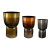 Conjunto de vasos Cinzento Cobre Dourado Metal 40 x 40 x 62 cm