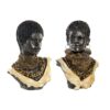 Figura Decorativa Africana 26 x 20 x 42 cm Preto Bege Colonial (2 Unidades)