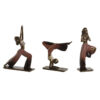 Figura Decorativa Cor de Rosa Dourado Yoga Scandi 19 x 6 x 26 cm (3 Unidades)