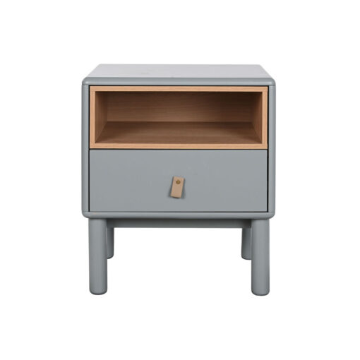 Mesa de Cabeceira Azul Cinzento Natural Madeira MDF 48 x 40 x 55 cm - Image 3