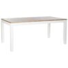 Mesa de Jantar Branco Castanho Acácia Madeira de mangueira 200 x 100 x 80 cm