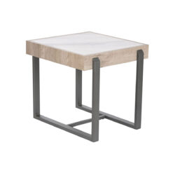 Mesa de apoio Branco Cinzento Natural Metal 50 x 50 x 50 cm