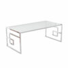 Mesa de apoio Cristal Metal Prata (120 x 60 x 45 cm)