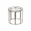 Mesa de apoio Cristal Prateado Metal (55 x 55 x 55 cm)