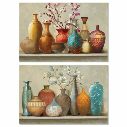 Pintura Vaso Colonial 120 x 3 x 80 cm (2 Unidades)