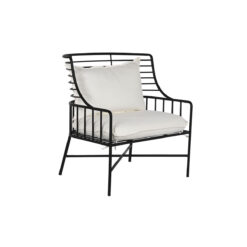 Poltrona Branco Preto Metal 70 x 68 x 79 cm