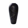 Vaso Mulher Preto Resina Moderno (34 x 34 x 73