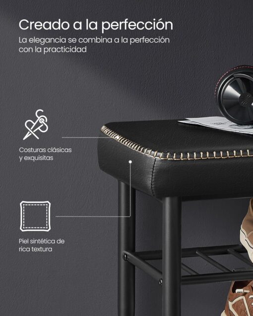 Sapateira Banco 80x30x50 cm Preto - Image 5
