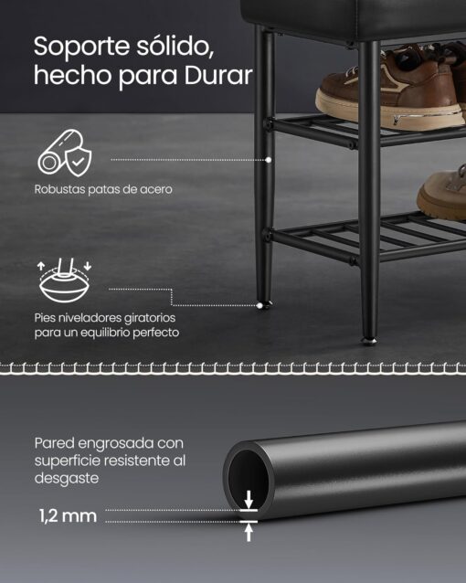 Sapateira Banco 80x30x50 cm Preto - Image 6
