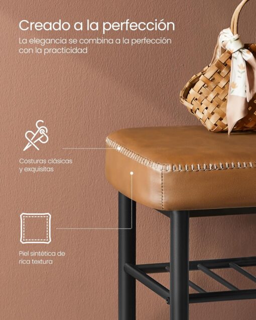 Sapateira Banco 80x30x50 cm Caramelo - Image 4