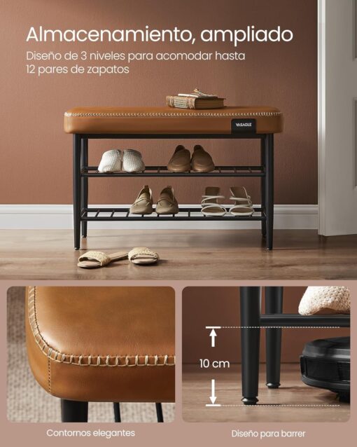 Sapateira Banco 80x30x50 cm Caramelo - Image 7