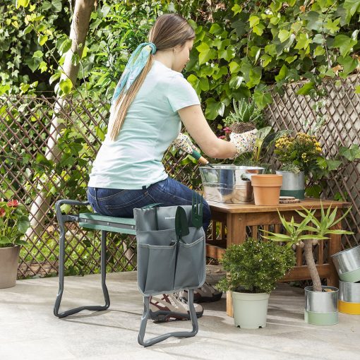 Banco de Jardinagem Dobrável com Bolsa para Ferramentas 3 em 1 Situl InnovaGoods