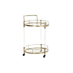 Carro de Cozinha DKD Home Decor Dourado Metal Acrílico (50 x 50 x 80 cm)