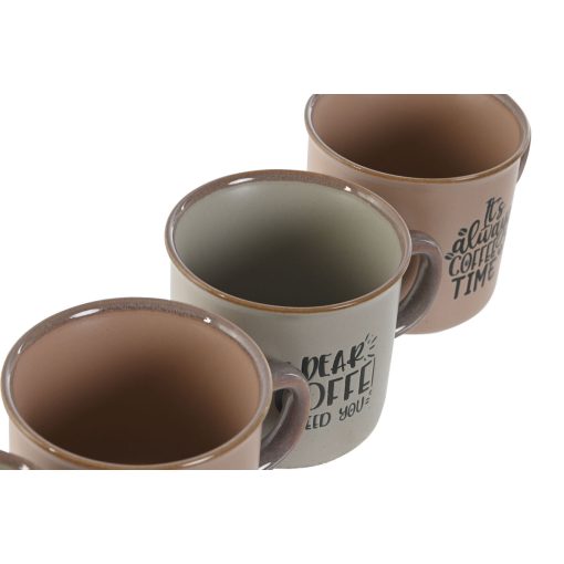 Conjunto de Chávenas de Café Home ESPRIT Azul Cor de Rosa Grés 180 ml 4 Peças - Image 2