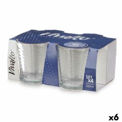 Conjunto de Copos Riscas Transparente Vidro 360 ml (6 Unidades)