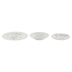 Conjunto de Louça Home ESPRIT Branco Verde Cor de Rosa Porcelana 18 Peças 27 x 27 x 2 cm