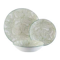 Conjunto de Louça Versa Palmeira 18 Peças Verde Porcelana