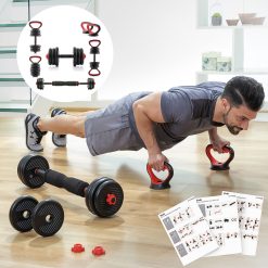 Conjunto de Pesos Ajustáveis 6em1 com Guia de Exercícios Sixfit InnovaGoods