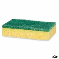 Conjunto de esfregões Amarelo Verde Cellulose Fibra abrasiva 10