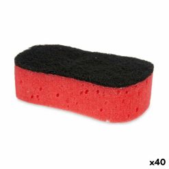 Esfregão Preto Vermelho Espuma Fibra abrasiva 7