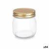 Frasco Transparente Dourado Metal Vidro 180 ml 6 x 8 x 6 cm (54 Unidades)