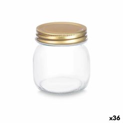 Frasco Transparente Dourado Metal Vidro 300 ml 7