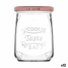 Frasco de Vidro Transparente Inde Tasty 550 ml Com tampa (12 Unidades)