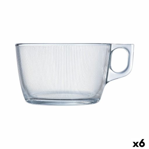 Kop Luminarc Stripy Grande Transparente Vidro (500 ml) (6 Unidades)