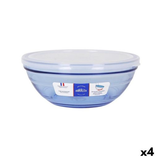 Lancheira Redonda com Tampa Duralex   Cristal Azul Ø 20