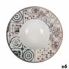 Prato Fundo La Mediterránea Grecia Porcelana Ø 28 cm (6 Unidades)