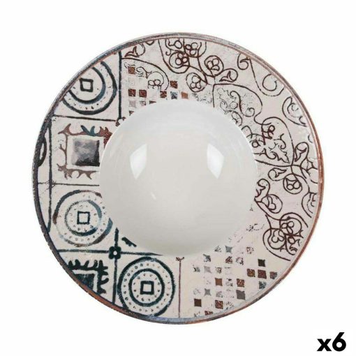 Prato Fundo La Mediterránea Grecia Porcelana Ø 28 cm (6 Unidades)