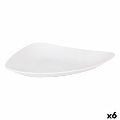 Prato de Jantar Inde Vedone Porcelana Branco 31 x 25 x 4 cm (6 Unidades)