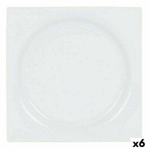 Prato de Sobremesa Inde Zen Porcelana Branco 18 x 18 x 2