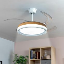 Ventoinha de Teto com Luz LED e 4 Pás Retráteis Blalefan InnovaGoods Madeira 72 W Ø49