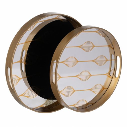 bandeja de aperitivos Dourado PVC Cristal 42 x 42 x 4