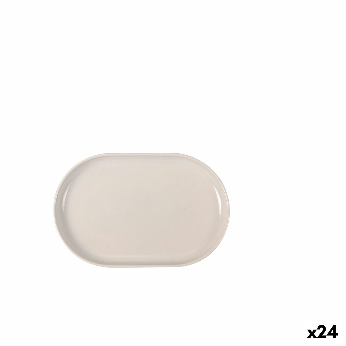 bandeja de aperitivos La Mediterránea Ivory Oval 20 x 13 x 2 cm (24 Unidades)