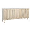 Aparador 160 x 38 x 75 cm Dourado Madeira Branco Marrom claro