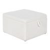 Banqueta Branco Poliéster Madeira MDF 60 x 60 x 36 cm