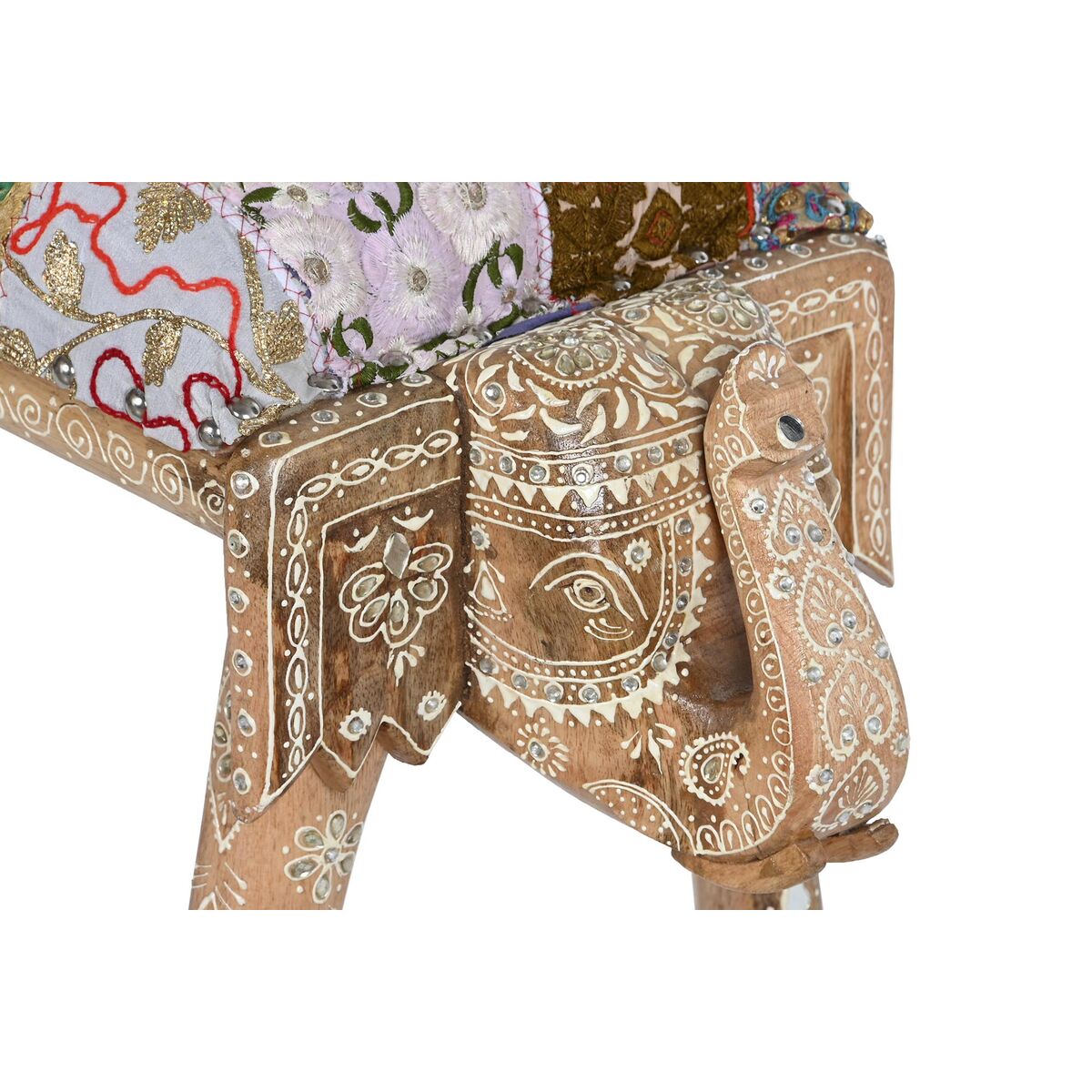Banqueta Elefante Multicolor Madeira de mangueira 65 x 31,7 x 38 cm - Image 3