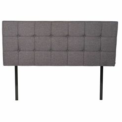 Cabeceira de Cama Cinzento Madeira da borracha 160 x 7 x 65 cm