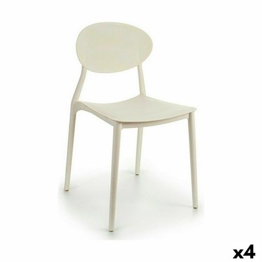Cadeira de Sala de Jantar Branco Plástico 41 x 81 x 49 cm (4 Unidades)