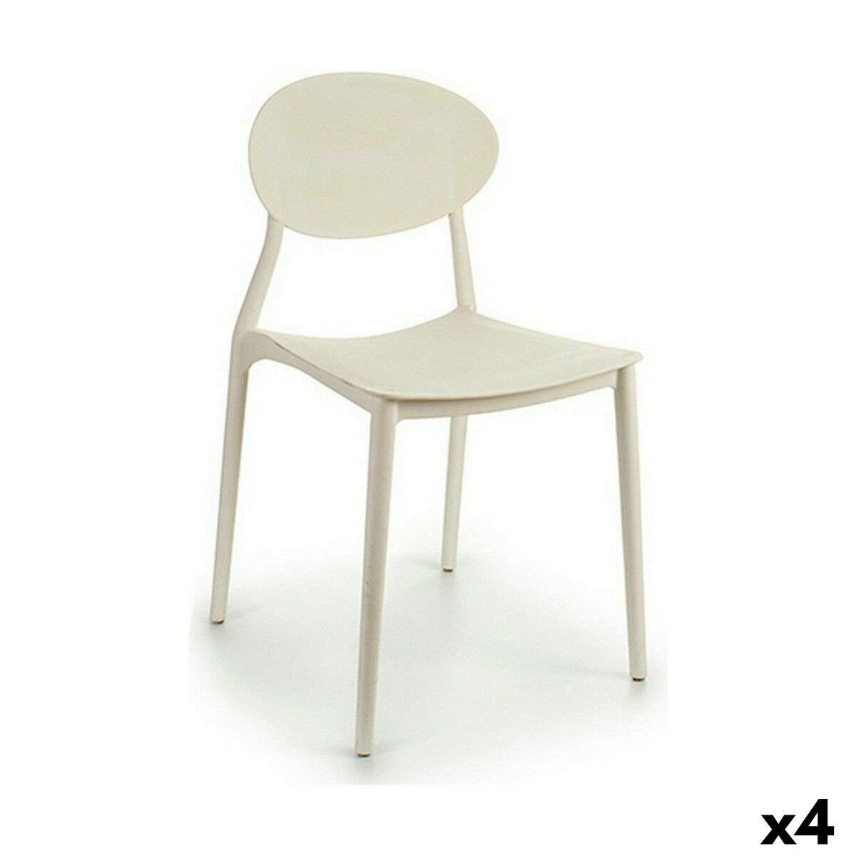Cadeira de Sala de Jantar Branco Plástico 41 x 81 x 49 cm (4 Unidades)